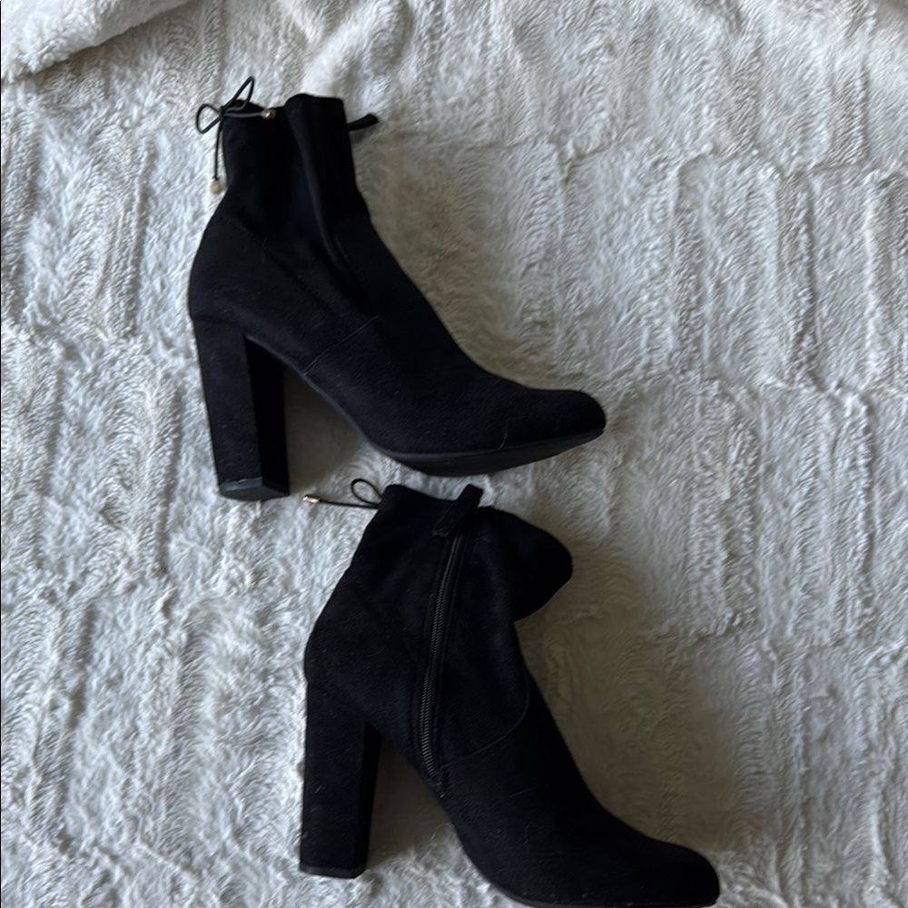 Material Girl Black Ankle Boots Sleek Design